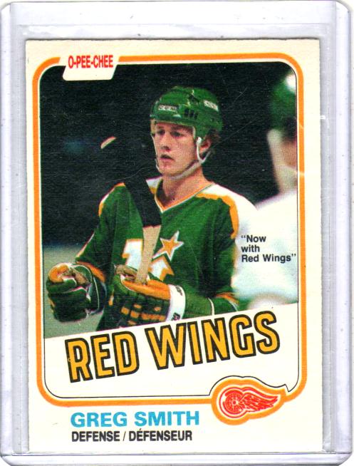 1981 O-Pee-Chee  Greg Smith  Card #168 - Detroit Red Wings